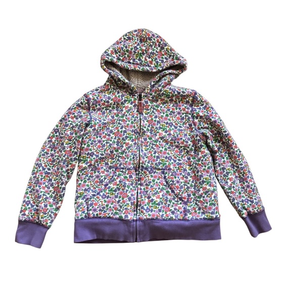 Mini Boden Sherpa Floral Hoodie - Picture 1 of 8
